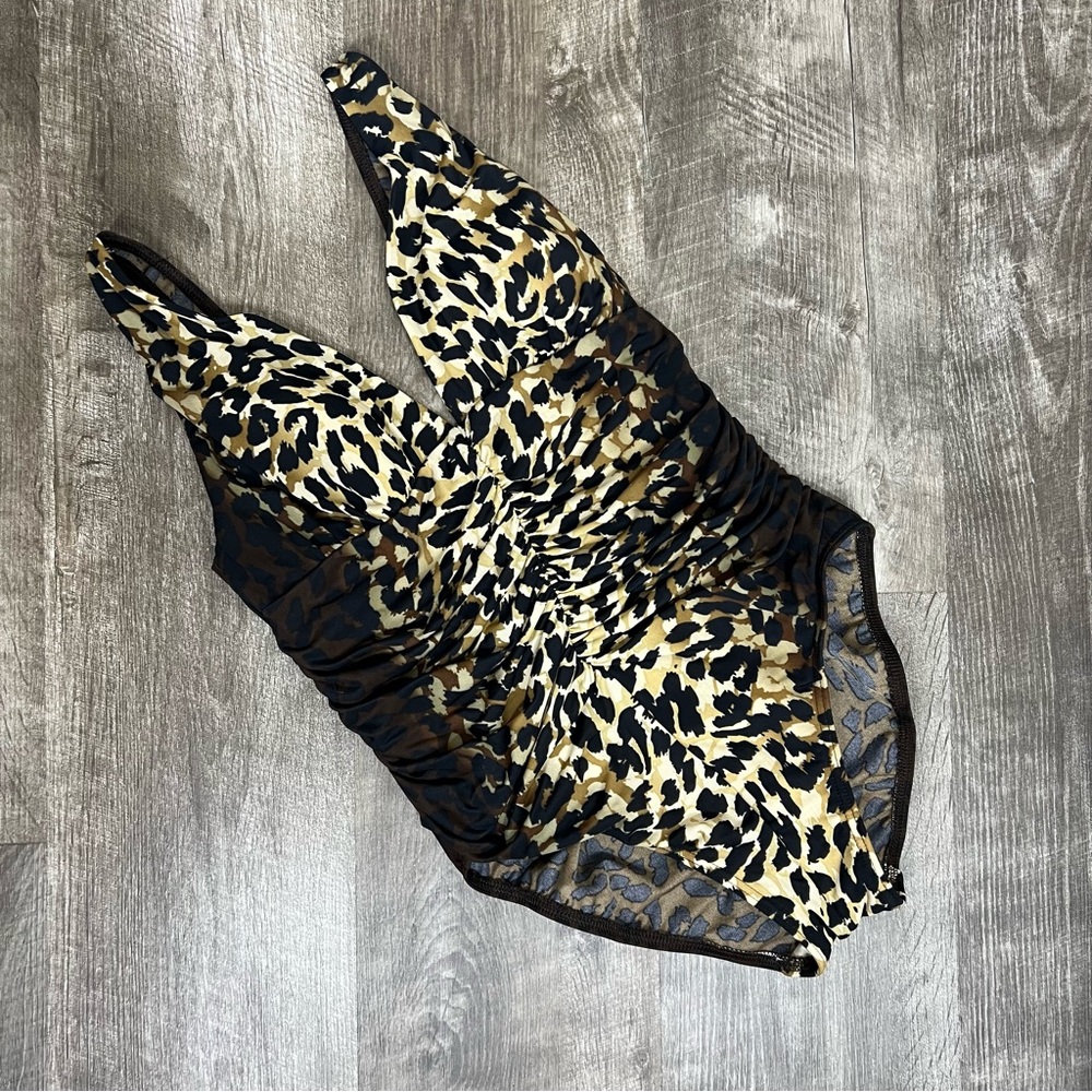 Miraclesuit V-Neck Animal Print One Piece